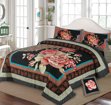 Rigne 4Pcs Panel Print Bedsheet Set